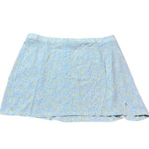 Elodie Light Blue Floral Mini Skirt Size XL Women